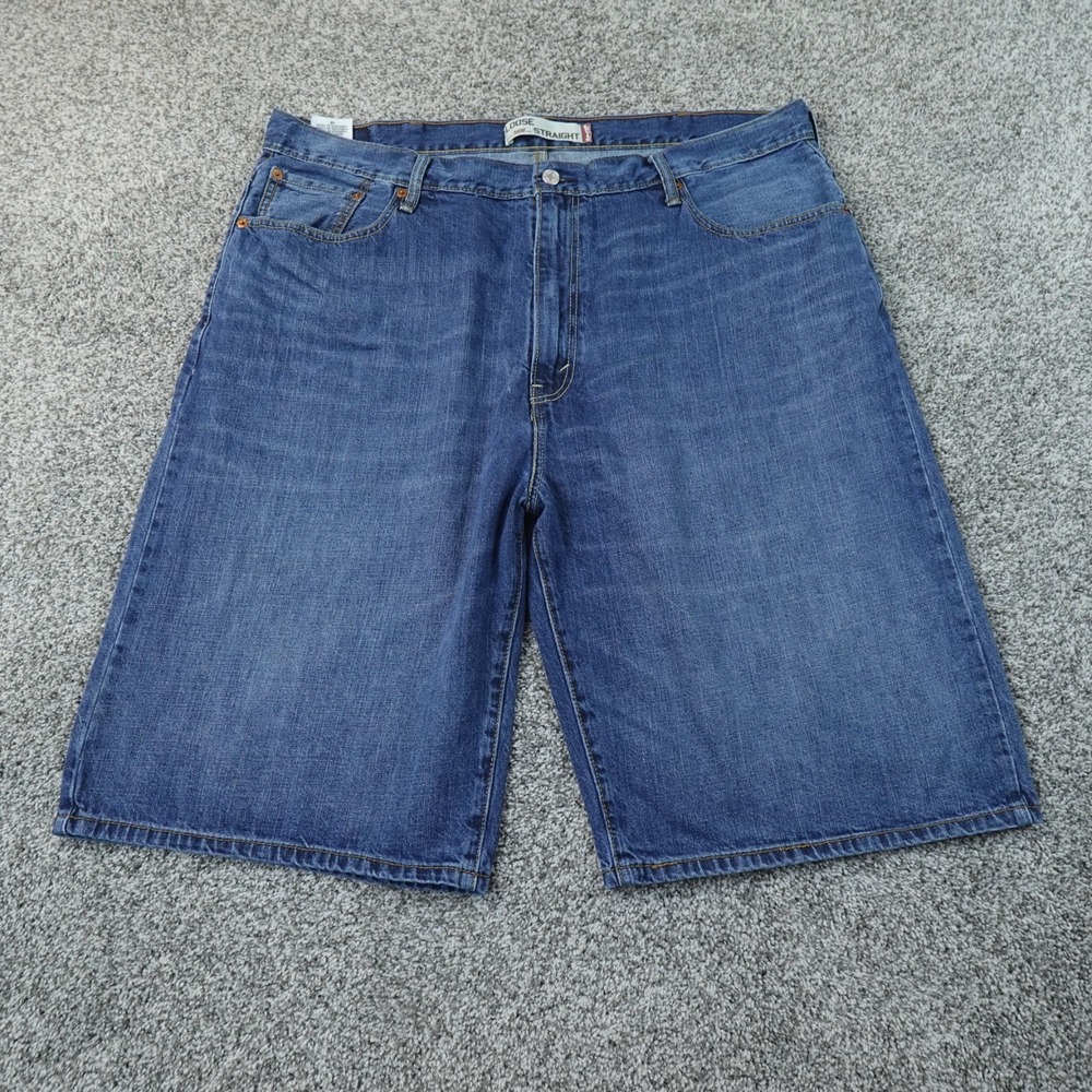 Levis Shorts Mens 42 Dark Blue Denim Jean 569 Loose Straight Relaxed Bermuda Dad